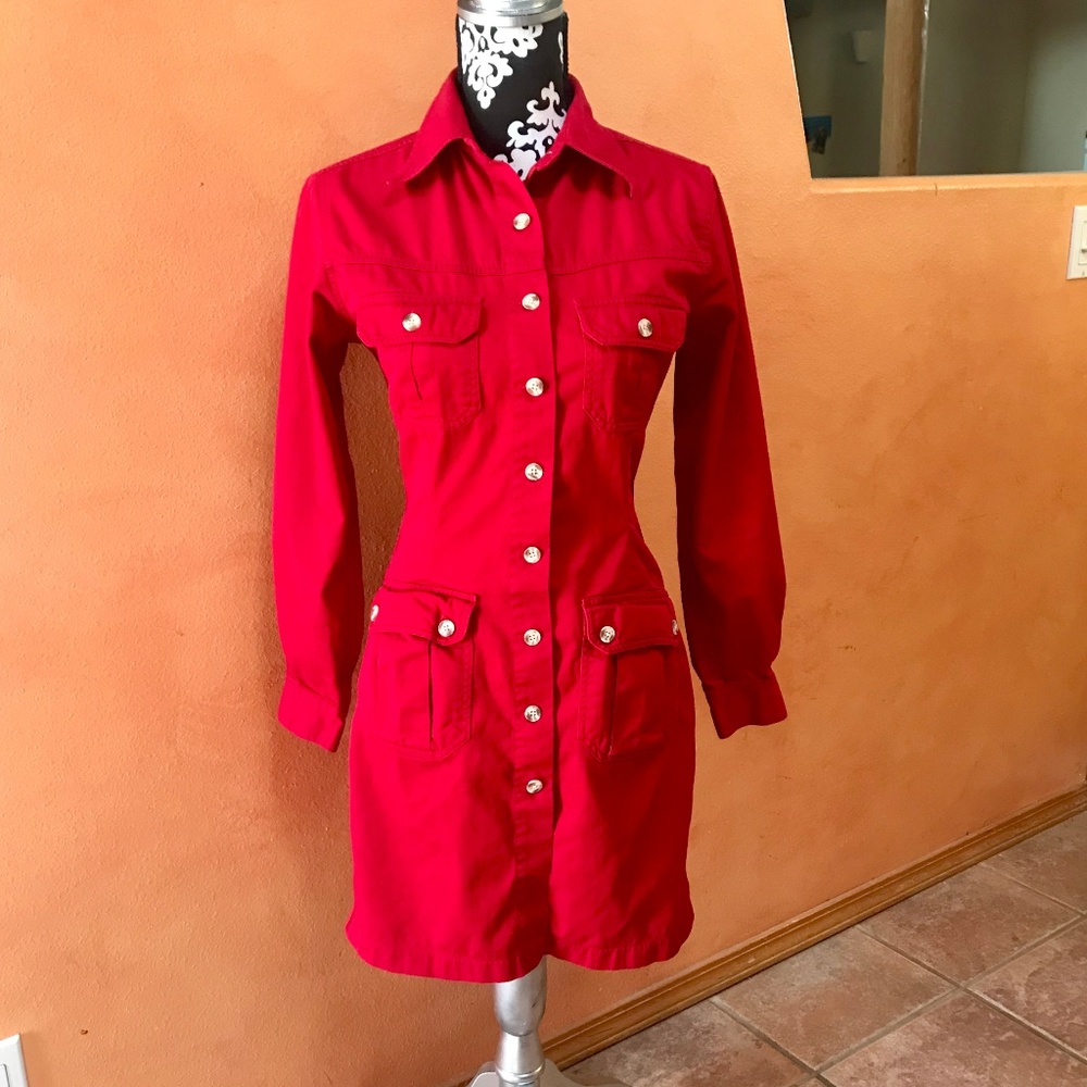 Red Denim Dress